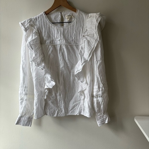 NWT Ted Baker Silais White Double Frill Blouse size TED 6 US 16 - Picture 4 of 11